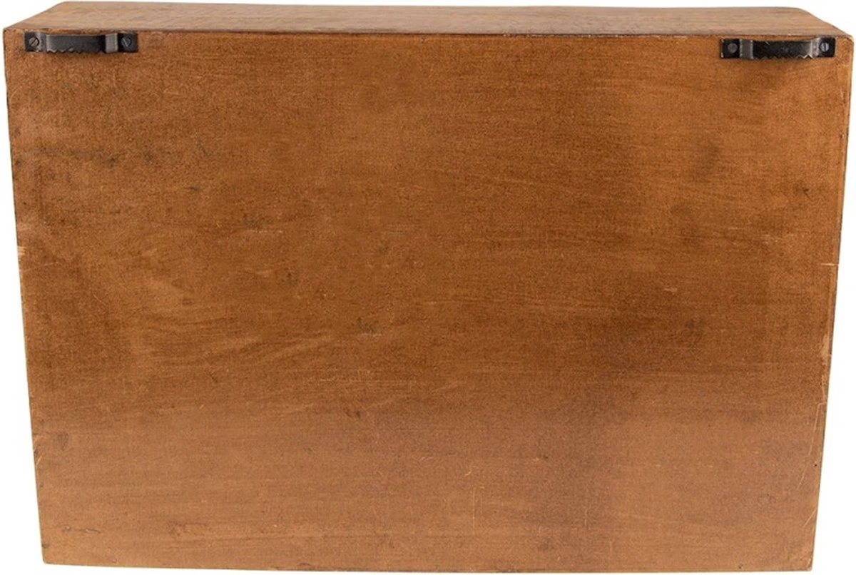 Wandrek 45*10*30 Cm Bruin Zwart Hout Muurrek Opbergkast 5 Wandrek 45*10*30 Cm Bruin Zwart Hout Muurrek Opbergkast - Afbeelding 3