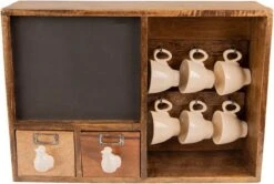 Wandrek 45*10*30 Cm Bruin Zwart Hout Muurrek Opbergkast