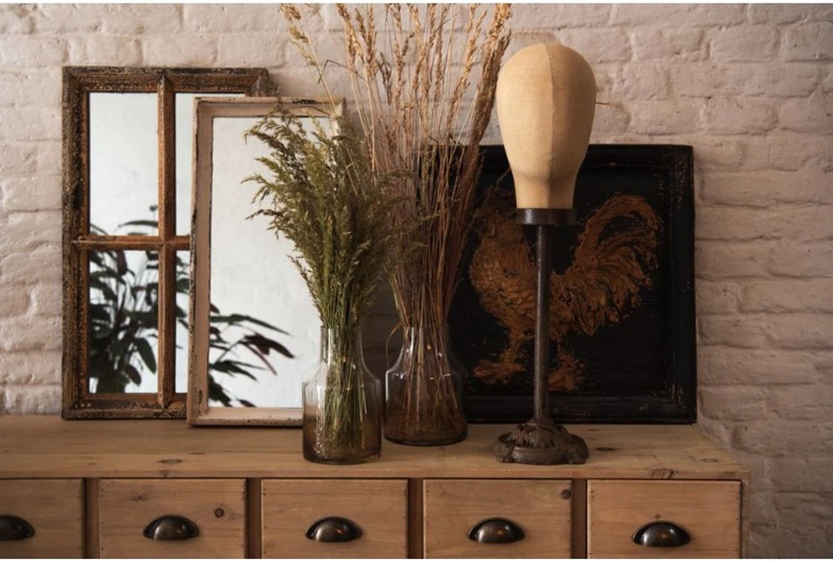 Spiegel 26x57 Cm Beige Hout Rechthoek Grote Spiegel Wand Spiegel Muur Spiegel 4 Spiegel 26x57 Cm Beige Hout Rechthoek Grote Spiegel Wand Spiegel Muur Spiegel - Afbeelding 2