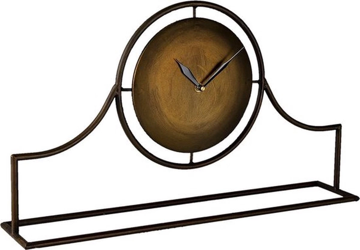 Tafelklok 58*11*33 Cm / 1*AA Koperkleurig Ijzer, Glas Tafelklokken Binnen Staand Klokje Tafelklokje 4 Tafelklok 58*11*33 Cm / 1*AA Koperkleurig Ijzer, Glas Tafelklokken Binnen Staand Klokje Tafelklokje - Afbeelding 2