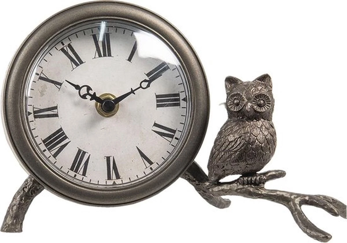 Tafelklok 20*12*12 Cm / 1*AA Bruin Metaal Rond Uil Tafelklokken Binnen Staand Klokje Tafelklokje 3 Tafelklok 20*12*12 Cm / 1*AA Bruin Metaal Rond Uil Tafelklokken Binnen Staand Klokje Tafelklokje