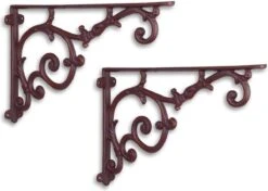 Plankendrager - Klassieke Gietijzeren Plankhouders - Set Van 2 - 19,3 Cm Hoog
