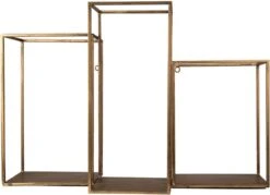Wandrek 65x19x44 Cm Goudkleurig Ijzer Muurrek