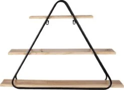 Wandrek 70*15*50 Cm Zwart Ijzer Driehoek Muurrek Opbergkast Hangkast