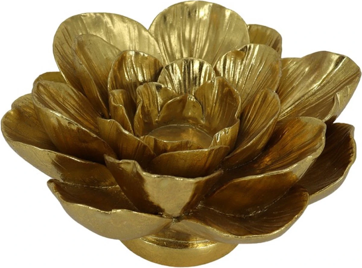 Set Van 2 X Theelichthouder Bloem Ø 19 Cm Goudkleurig Kunststof Waxinelichthouder Windlichthouder 3 Set Van 2 X Theelichthouder Bloem Ø 19 Cm Goudkleurig Kunststof Waxinelichthouder Windlichthouder