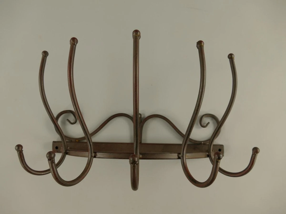 Wandkapstok - Rustiek - Ijzer - Roestkleurig - 22 Cm Hoog 3 Wandkapstok - Rustiek - Ijzer - Roestkleurig - 22 Cm Hoog