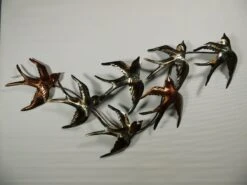 Wanddecoratie Metaal - Zwaluwen - 105 X 45 Cm