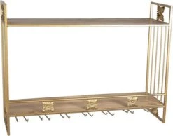 Wandrek 80*22*61 Cm Goudkleurig Ijzer Rechthoek Muurrek Opbergkast Hangkast