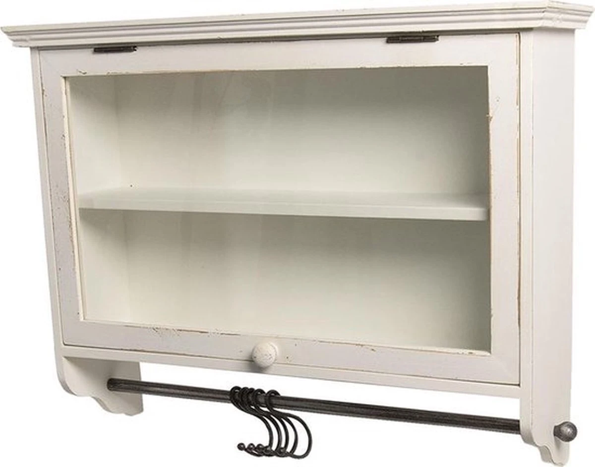 Wandrek 63*17*50 Cm Wit Hout Rechthoek Muurrek Opbergkast Hangkast 3 Wandrek 63*17*50 Cm Wit Hout Rechthoek Muurrek Opbergkast Hangkast