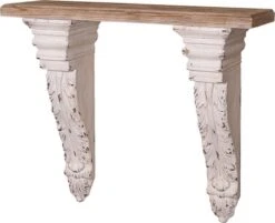 Wandrek 122*40*101 Cm Wit Hout Muurrek Boekenrek Hangrek