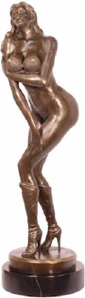 Erotische Pin-Up Girl - Beeld - Brons Sculptuur - 55,5 Cm Hoog 3 Erotische Pin-Up Girl - Beeld - Brons Sculptuur - 55,5 Cm Hoog