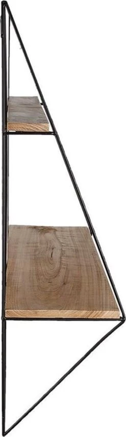 Wandrek 60*20*70 Cm Zwart Ijzer, Hout Muurrek Opbergkast Hangkast