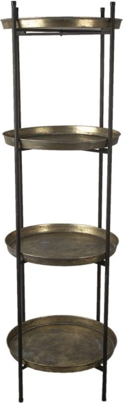 Wandrek Ø 48*159 Cm Koperkleurig Metaal Rond Muurrek Opbergkast Hangkast - De Woontrend Dit Najaar En Winter