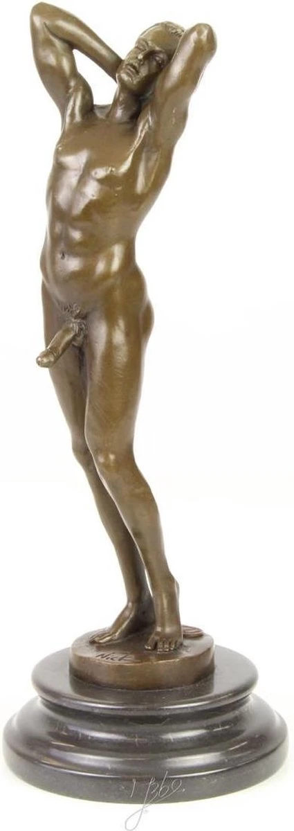 Erotisch Beeld - Bronzen Sculptuur Naakte Man - Bronzen Beeldje - Intiem - 31,6 Cm Hoog 3 Erotisch Beeld - Bronzen Sculptuur Naakte Man - Bronzen Beeldje - Intiem - 31,6 Cm Hoog