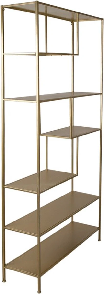 Wandrek 80x26x170 Cm Goudkleurig Ijzer Rechthoek Wandplank Wandschap Boekenkast 4 Wandrek 80x26x170 Cm Goudkleurig Ijzer Rechthoek Wandplank Wandschap Boekenkast - Afbeelding 2