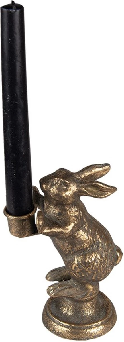Set Van 2 X Kandelaar Konijn 12x10x30 Cm Goudkleurig Ijzer Kaarsenstandaard Kaarsenhouder 6 Set Van 2 X Kandelaar Konijn 12x10x30 Cm Goudkleurig Ijzer Kaarsenstandaard Kaarsenhouder - Afbeelding 4