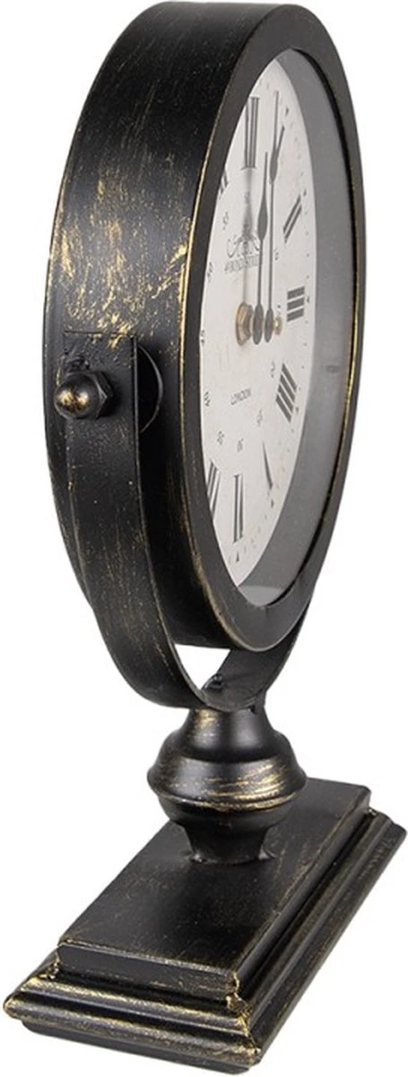 Tafelklok 25x8x30 Cm Zwart Metaal Tafelklokken Binnen Staand Klokje Tafelklokje 4 Tafelklok 25x8x30 Cm Zwart Metaal Tafelklokken Binnen Staand Klokje Tafelklokje - Afbeelding 2