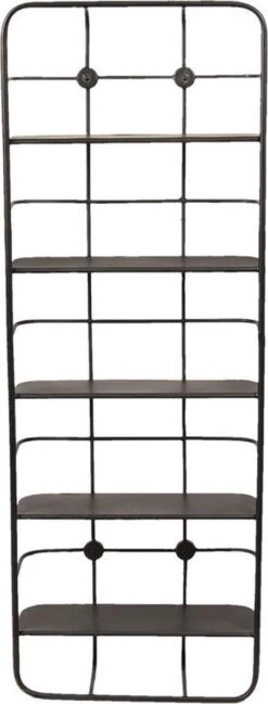 Wandrek 37*14*103 Cm Zwart Ijzer Rechthoek Muurrek Opbergkast Hangkast