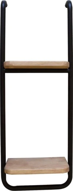 Wandrek 30*15*80 Cm Bruin Ijzer Rechthoek Muurrek Opbergkast Hangkast - Hout