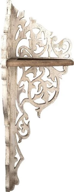 Wandrek 42*42*120 Cm Wit Hout Wandplank Wandschap