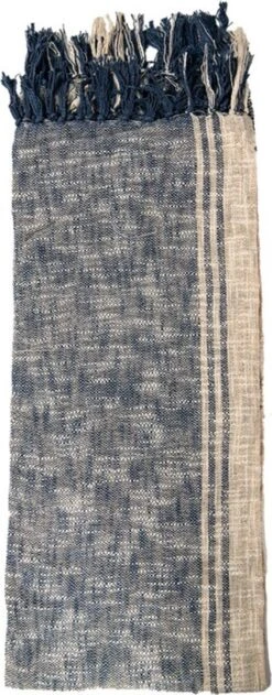 Plaid 125*150 Cm Blauw, Bruin Katoen Rechthoek Deken Kleed Dekentje