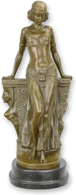 Bronzen Beeld - Egyptische Danseres - Ghaziya - Sculptuur - 38 Cm Hoog