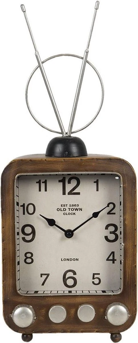 Tafelklok 20*11*50 Cm / 1*AA Bruin Metaal Rechthoek Tafelklokken Binnen Staand Klokje Tafelklokje 3 Tafelklok 20*11*50 Cm / 1*AA Bruin Metaal Rechthoek Tafelklokken Binnen Staand Klokje Tafelklokje