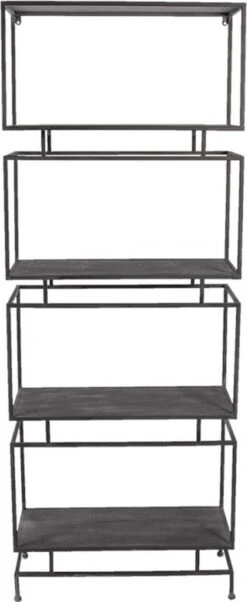 Wandrek 61*23*160 Cm Bruin Metaal Muurrek Opbergkast Woondecoratie