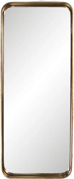 Wandspiegel 32*3*76 Cm Goudkleurig Metaal, Glas Rechthoek Grote Spiegel Muur Spiegel Wand Spiegel
