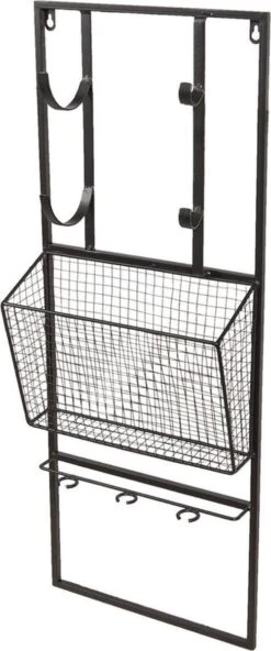 Wandrek 32*12*82 Cm Bruin Ijzer Rechthoek Muurrek Opbergkast Hangkast