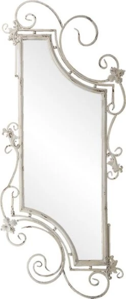 Wandspiegel 63*3*153 Cm Wit Hout, Glas Rechthoek Grote Spiegel Muur Spiegel Wand Spiegel