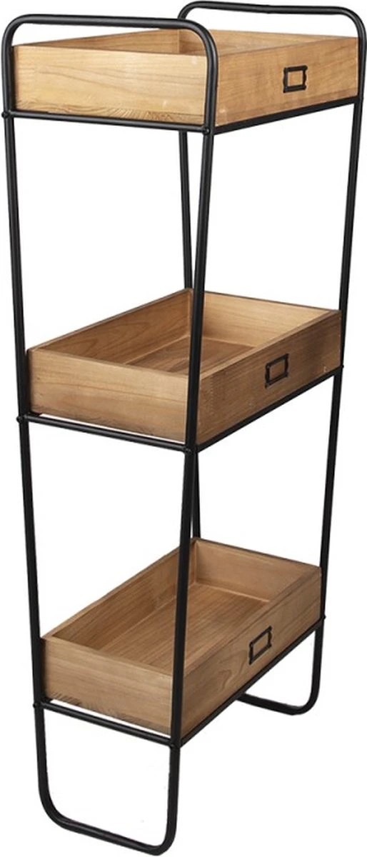 Wandrek 42x30x104 Cm Bruin Hout Ijzer Wandplank Wandschap 4 Wandrek 42x30x104 Cm Bruin Hout Ijzer Wandplank Wandschap - Afbeelding 2