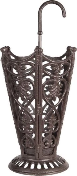 Paraplubak 29*26*58 Cm Bruin Ijzer Paraplu Parapluhouder Paraplustandaard Wandelstokhouder