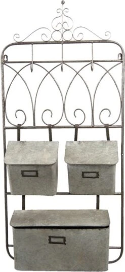 Wandrek 46*15*98 Cm - Grijs Metaal