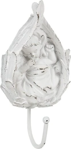 Wandhaak Blad 8*5*17 Cm Wit Kunststof Kapstok Wandkapstok Jashaak