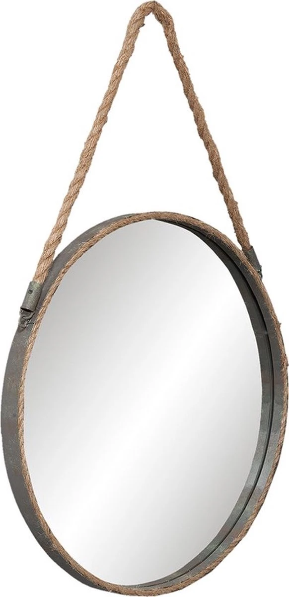 Wandspiegel Ø 47*3 Cm Grijs Ijzer Rond Grote Spiegel Muur Spiegel Wand Spiegel 4 Wandspiegel Ø 47*3 Cm Grijs Ijzer Rond Grote Spiegel Muur Spiegel Wand Spiegel - Afbeelding 2