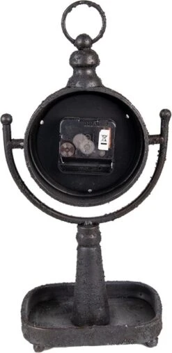 Tafelklok 15x11x34 Cm Zwart Metaal Tafelklokken Binnen Staand Klokje Tafelklokje -Trendybywave 583x1200