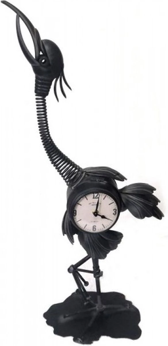 Tafelklok - 78 Cm Hoog - Kraanvogel Klok Zwart 3 Tafelklok - 78 Cm Hoog - Kraanvogel Klok Zwart