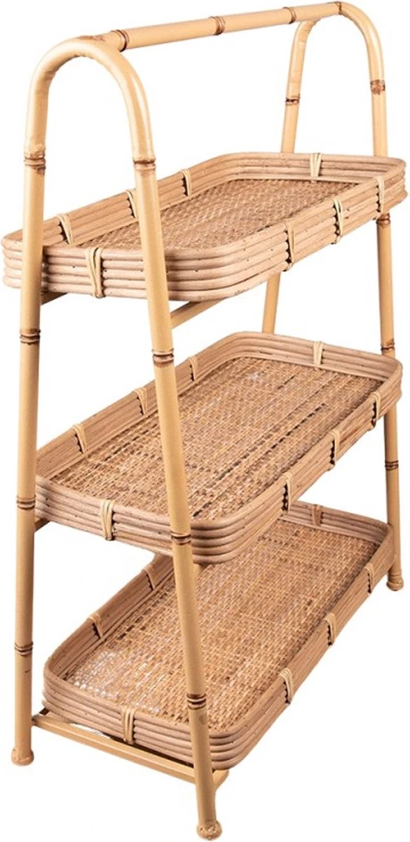 Wandrek 50x23x70 Cm Bruin Rotan Ijzer Rechthoek Muurrek 3 Wandrek 50x23x70 Cm Bruin Rotan Ijzer Rechthoek Muurrek