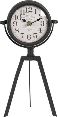 Tafelklok 15*5*32 Cm / 1*AA Bruin Ijzer, Glas Rond Tafelklokken Binnen Staand Klokje Tafelklokje