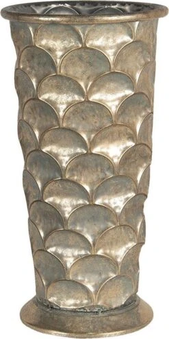 Paraplubak Ø 24*47 Cm Koperkleurig Metaal Rond Parapluhouder Paraplustandaard Wandelstokhouder