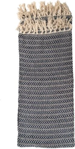 Plaid 125*150 Cm Zwart Katoen Rechthoek Deken Kleed Dekentje