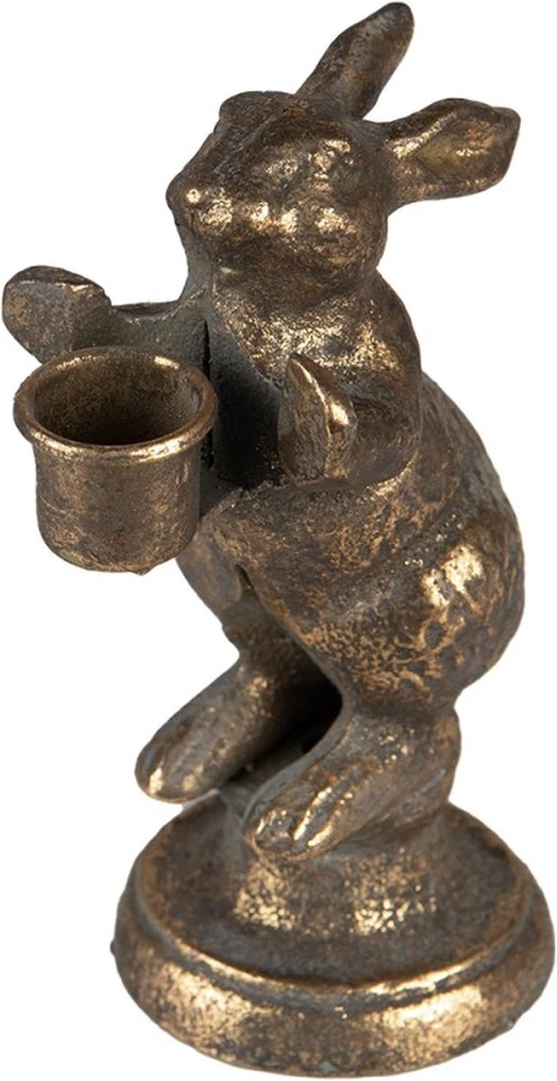 Set Van 2 X Kandelaar Konijn 12x10x30 Cm Goudkleurig Ijzer Kaarsenstandaard Kaarsenhouder 4 Set Van 2 X Kandelaar Konijn 12x10x30 Cm Goudkleurig Ijzer Kaarsenstandaard Kaarsenhouder - Afbeelding 2