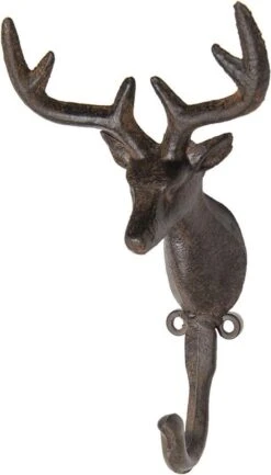 Wandhaak Hert 12*9*21 Cm Bruin Metaal Kapstok Wandkapstok Jashaak