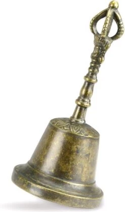 Messing Tafelbel - Klassieke Handbel - Metaal - 18,5 Cm Hoog