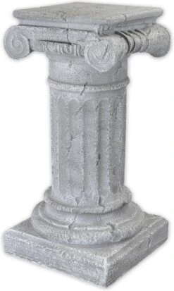 Kunststof Voetstuk - Pilaar / Sokkel - Grijs - Kunsthars - 69 Cm Hoog