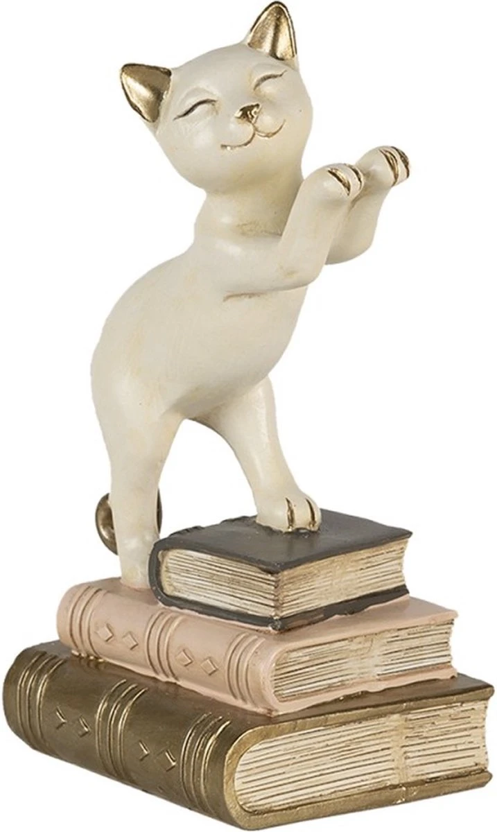 Boekensteunen Set Van 2 Kat 17*10*20 Cm Wit Polyresin Boekenhouders Boekensteun 5 Boekensteunen Set Van 2 Kat 17*10*20 Cm Wit Polyresin Boekenhouders Boekensteun - Afbeelding 3