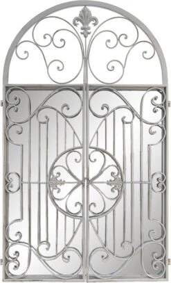 Wandspiegel 61*3*103 Cm Grijs Ijzer, Glas Krullen Grote Spiegel Muur Spiegel Wand Spiegel