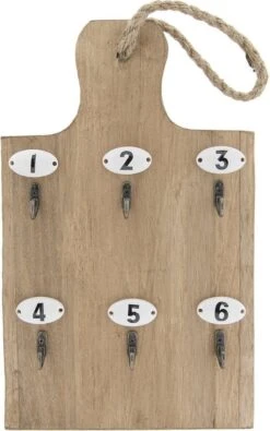 Sleutelrekje 21*4*45 Bruin Hout, Metaal Rechthoek Sleutelbord Sleutelkastje