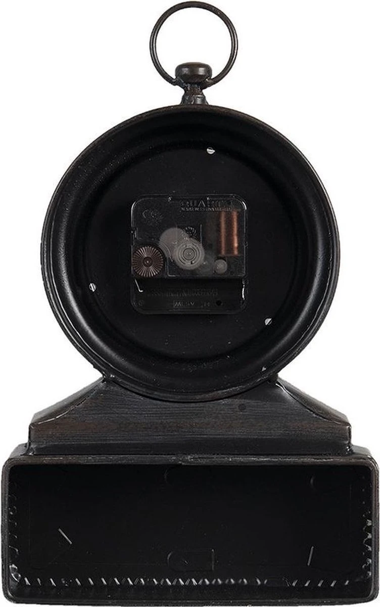 Tafelklok 18*5*27 Cm / 1*AA Zwart Ijzer, Glas Rond Tafelklokken Binnen Staand Klokje Tafelklokje 4 Tafelklok 18*5*27 Cm / 1*AA Zwart Ijzer, Glas Rond Tafelklokken Binnen Staand Klokje Tafelklokje - Afbeelding 2
